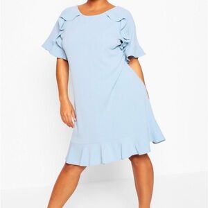 Elegant Blue Ruffle Dress